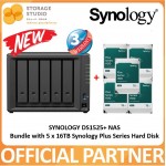 SYNOLOGY 5-Bay Diskstation DS1525+ Bundle with 5 x 16TB Synology Plus Series. Singapore 3 Years Warranty.